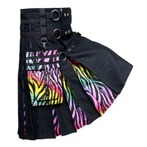 <b>Top</b> Selling Tiger Striped <b>Rainbow</b> Hybrid Kilt - Womens Most-Demanding Scottish Kilt Factory Wholesale - Product Image 1