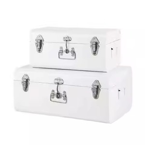Minimalist Metal <b>Storage</b> <b>Box</b> Set Lidded <b>Stackable</b> Rectangle Medium Capacity for Home Organization Trunk <b>Box</b> - Product Image 5