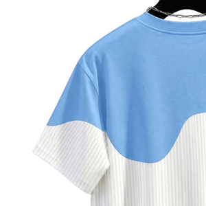 Camiseta de Manga Corta con Bloques de Color, Cuello Redondo, Estilo Casual Urbano, Estampado Abstracto, Ligera, para Uso Diario, Venta al Por Mayor - Product Image 4