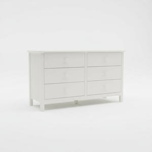 Cómoda de Madera de Pino Blanco Personalizada con 6 Cajones para Dormitorio Infantil y Almacenamiento en Sala de Estar, Diseño Moderno, Fabricada en Vietnam - Product Image 1