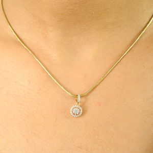 18K <b>Solid</b> Yellow <b>Gold</b> Round Chunky Charm <b>Pendant</b> - Product Image 1