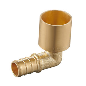 1/2 "PEX x <span class=keywords><strong>3</strong></span>/<span class=keywords><strong>4</strong></span>" ข้อศอกทองแดงหญิงเหงื่อทองเหลืองจีบกระชับตะกั่วฟรีสำหรับท่อประปาทองแดง - Product Image 2