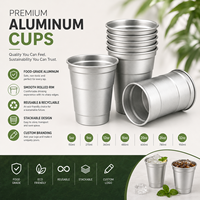 Gobelets en aluminium recyclables et écologiques pour boissons froides, sodas et cocktails, personnalisables, thème football, pré-remplis, lot de 50, vente en gros