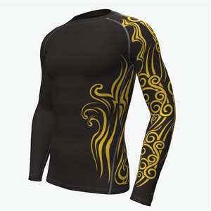 Wholesale OEM Design Available custom Sublimated Printed Mens Rash Guard Compression Mma Rash Guard <b>bjj</b> <b>Rashguard</b> - Product Image 3