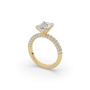 Bague solitaire légère et unique en or 10K 14K avec diamant de laboratoire de 2,932 carats taille émeraude brillant, bijou de fiançailles - Product Image 4