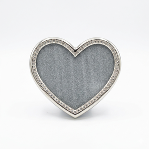 Marco de Fotos de Metal con Diseño de Corazón Pulido de Primera Calidad, Marco de Fotos Personalizado al por Mayor para Recuerdos de Boda, Decoración Romántica para el Hogar en Tono Plateado - Product Image 1