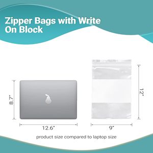 Pacchetto 1000 bianco 9X12 pollici sacchetti di plastica richiudibili con cerniera resistente 4 Mil trasparente in poli sacchetti di conservazione per alimenti - Product Image 3