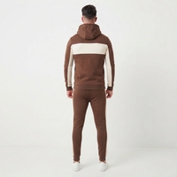 Ensemble de survêtement d'hiver grande taille pour homme, élégant, color block, 100 % coton, personnalisable avec logo, pour entraînement et décontracté, vente en gros