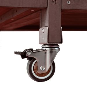Mobiletto da Esterno in Legno Massello da 40,5 Pollici con Piano in Acciaio Inossidabile, Anta a Ribalta, Un Cassetto, Portasciugamani e Carrello per Barbecue - Product Image 6