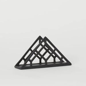 Modern Black Metal Triangle Napkin <b>Holder</b> Minimal Geometric <b>Tissue</b> Organizer Tabletop <b>Kitchen</b> Dining Display Stand - Product Image 1