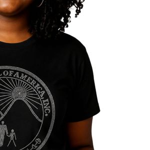 T-shirt à manches courtes et col rond avec design en strass, haut décontracté pour tous les jours, pour hommes et femmes, vêtements de style streetwear - Product Image 5
