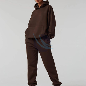 Conjunto Deportivo Casual de Dos Piezas para Mujer, Talla Grande, 100% Algodón, Felpa, para Entrenamiento y Jogging - Product Image 6