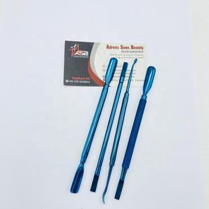 Removedor de esmalte de Gel de doble cara azul, empujador de uñas de manicura, al por mayor precio de fábrica, empujador de cutículas de uñas de Metal de acero inoxidable - Product Image 4