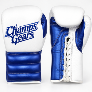 Guantes de Boxeo de Cuero Premium CHAMPS GEARS, Fabricados a Medida, con Cierre de Cordones, Soporte para Muñeca, Transpirables, Unisex, para Entrenamiento Avanzado - Product Image 1