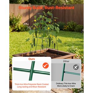 Cucumber Trellis, Paquete de 4 - Enrejados de Jardín con Estructura Metálica Inoxidable para Macizos Elevados, Soporte para Plantas Trepadoras, 50m, Liso - Product Image 2