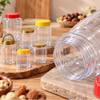 Pot alimentaire cylindrique personnalisé en PET avec couvercle hermétique pour noix, céréales, gâteaux, sucre et grande capacité