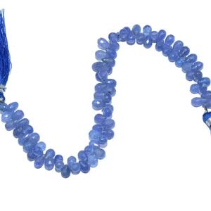 Perles facettées en Tanzanite naturelle AAA, 4-6 mm, brin de 8 pouces, taille du trou 0,40 mm, pour la fabrication de bracelets et de colliers - Product Image 1