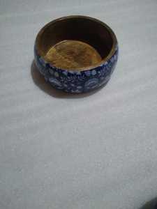 Ensemble saladier et cuillère en bois émaillé artisanal – Vaisselle de service unique faite à la main pour salades, fruits, collations - Product Image 2