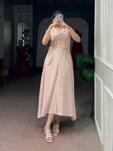 Women’s Premium Hammer Silk <b>Tiered</b> Maxi <b>Dress</b> with Matching Waist Belt | 3 Meter Flared Layered Long <b>Dress</b> | Ready-to-Wear Desig - Product Image 5