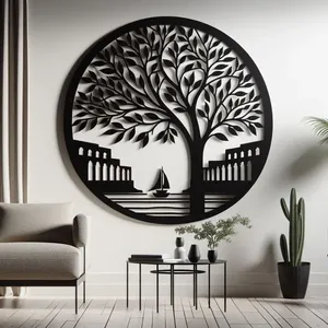 Décoration murale en métal artisanal avec motif floral décoratif pour salle à manger, rehaussant le style intérieur avec une finition élégante. - Product Image 2