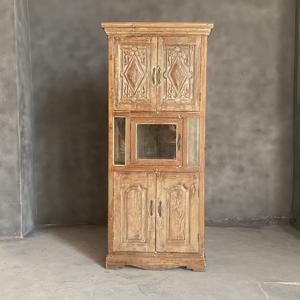 Meilleure collection d'armoires de rangement hautes en bois récupéré sculpté, style vintage, art himalayen antique - Product Image 2