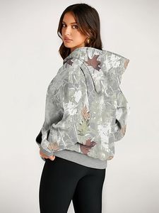 Sudadera con Capucha al por Mayor OEM, Sudadera de Punto con Estampado de Hojas Otoñales, Top Informal de Manga Larga Unisex, Impresión Personalizada de Alta Calidad - Product Image 4
