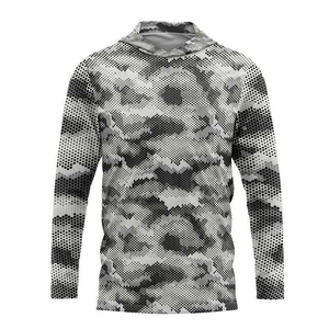 Sweat à capuche de pêche pour homme de qualité supérieure, bleu tie-dye, manches longues, impression par sublimation, séchage rapide, UPF 50, respirant - Product Image 3