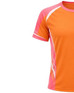 Customized Men Orange And Pink Quick Dry Sports TShirt Breathable Running Gym Workout Athletic Training Activewear Tee Top <b>Shirt</b> - Product Image 3