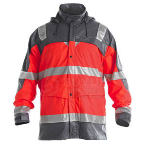 Chaqueta de Seguridad de Alta Visibilidad con Capucha, Impermeable, Protección Contra Incendios, 100% Poliéster, para Tráfico y Trabajo, Reflectante y Resistente al Viento - Product Image 3