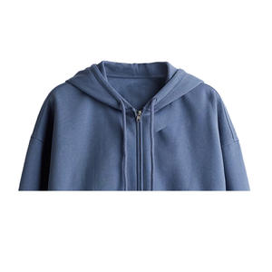 Sweat à capuche décontracté pour femme en Spandex/Coton/Fibre de bambou, écologique, respirant, coupe-vent, coupe oversize, avec logo uni sur le devant - Product Image 3