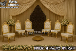 ชุดเก้าอี้มันดาปงานแต่งงานสไตล์บอลลีวูด รุ่นล่าสุด เก้าอี้มันดาปงานแต่งงานแบบอินเดีย ชุดเก้าอี้มันดาปงานแต่งงานไม้ ขายจากโรงงานในสหรัฐอเมริกา - Product Image 6