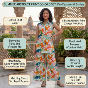 Ensembles coordonnés élégants en coton tissé écologique avec imprimé floral, tissu confortable pour les tenues décontractées et de resort des femmes modernes - Product Image 6