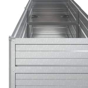 Bac à fleurs surélevé en acier galvanisé argenté 63,0 x 15,7 x 30,3 po pour jardins et potagers - Product Image 6