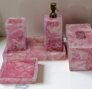 <b>Bathroom</b> <b>Accessories</b> <b>Set</b>-6-Piece Resin Modern Luxury Customizable Gift <b>Set</b> Toothbrush Holder Toothbrush Cup Soap Dispenser Soap - Product Image 5