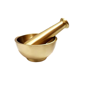High Quality Brass Mortar And Pestle With Polish Finished For Manual <b>Coffee</b> And Spices <b>Grinder</b> Kitchenware Metal Imam Dasta - Product Image 5