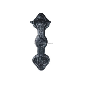 Cerradura de puerta con anillo giratorio, decorativa, negra, antigua - Product Image 1