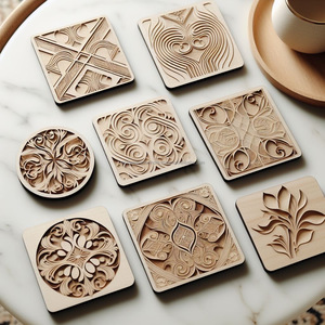 Wood Tea Cup Coaster | Square Plain Wooden Coasters for Drinks | Eco-Friendly, Durable, and Minimalist Design - Product Image 2