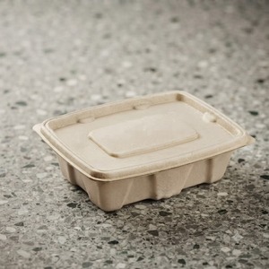 Contenedor Rectangular Desechable de Bagazo Natural para Alimentos, 750ml, Hermético, para Empresas de Catering - Product Image 4