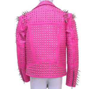 <b>Men's</b> Studded <b>Jacket</b> Cowhide Leather Punk Rock Studded Motorcycle Battle Premium Quality Windproof Rivet Custom Outdoor <b>Jacket</b> - Product Image 3