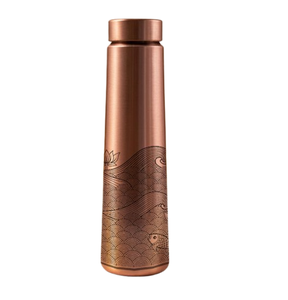 <b>Sticker</b> Enamel Printed Copper Metal Drinking Water Bottle Shiny Polished Durable Portable <b>Kitchen</b> Bottle at Low Price - Product Image 5