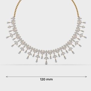 Designer 18KT Gold Plated Lab Created Diamond IGI Certified <b>Statement</b> <b>Necklace</b> | Premium Bridal Wedding Engagement Jewelry - Product Image 6