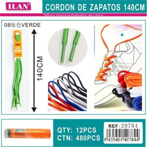 Laccio per Scarpe Ilan 140 Cm Verde per Sneakers - Product Image 3