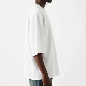 Camiseta de Cuello Redondo Extra Grande para Hombre, de Algodón Jersey de Alta Calidad, con Logotipo Personalizado, Impresión 3D en Relieve, Ropa Urbana de Talla Grande y Peso Pesado - Product Image 4