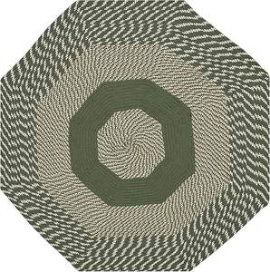 Tapis rond tressé en corde de jute et coton, design abstrait multicolore, best-seller pour salon et hôtel - Product Image 1