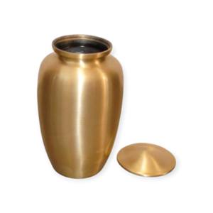 Classic Golden Brass Cremation Urn with Smooth Matte Finish for Adult <b>Memorial</b> Ashes Storage - Product Image 1