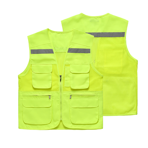 Chaleco de Seguridad Reflectante de Alta Visibilidad Clase 2, Múltiples Bolsillos, Malla Transpirable, Cierre de Cremallera, Impermeable, Logotipo Personalizado OEM, para Carretera - Product Image 1