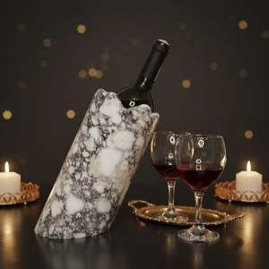 อุปกรณ์เสริมสำหรับดื่มไวน์, ภาชนะใส่เครื่องดื่มทำจากหินธรรมชาติ, ที่แช่ไวน์หินอ่อน, ขวดไวน์แดงทำมือจากหิน - Product Image 2