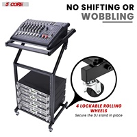 Soporte para Mezclador de DJ de 5 Núcleos, Carro Rodante Ajustable de 9U para Montaje en Rack, Equipo Profesional de Audio para Estudio con Ruedas