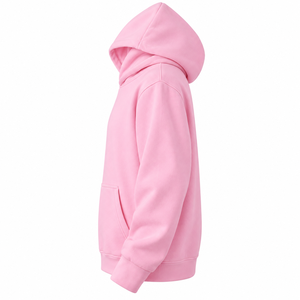 <b>Women's</b> <b>Pink</b> Solid Hooded Sweatshirt Long Sleeve Pullover <b>Hoodie</b> with Kangaroo Pocket Casual Autumn Top - Product Image 1