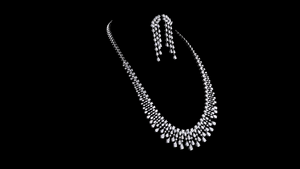 Conjunto de Collar y Pendientes de Plata de Ley 925 con Baño de Rodio, Moderno, para Compromiso, Boda o Aniversario, con Diamantes Cultivados en Laboratorio - Product Image 2